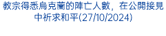 教宗得悉烏克蘭的陣亡人數，在公開接見中祈求和平(27/10/2024)