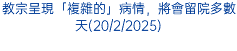 教宗呈現「複雜的」病情，將會留院多數天(20/2/2025)