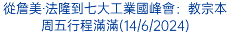 從詹美‧法隆到七大工業國峰會：教宗本周五行程滿滿(14/6/2024)