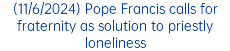 (11/6/2024) Pope Francis calls for fraternity as solution to priestly loneliness