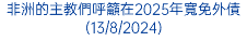 非洲的主教們呼籲在2025年寬免外債(13/8/2024)