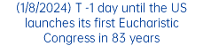 (1/8/2024) T -1 day until the US launches its first Eucharistic Congress in 83 years