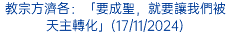 教宗方濟各：「要成聖，就要讓我們被天主轉化」(17/11/2024)